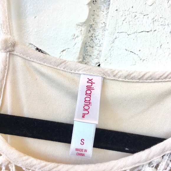 Xhilaration Cream Crochet Boho Midi High Neck - Picture 5 of 5